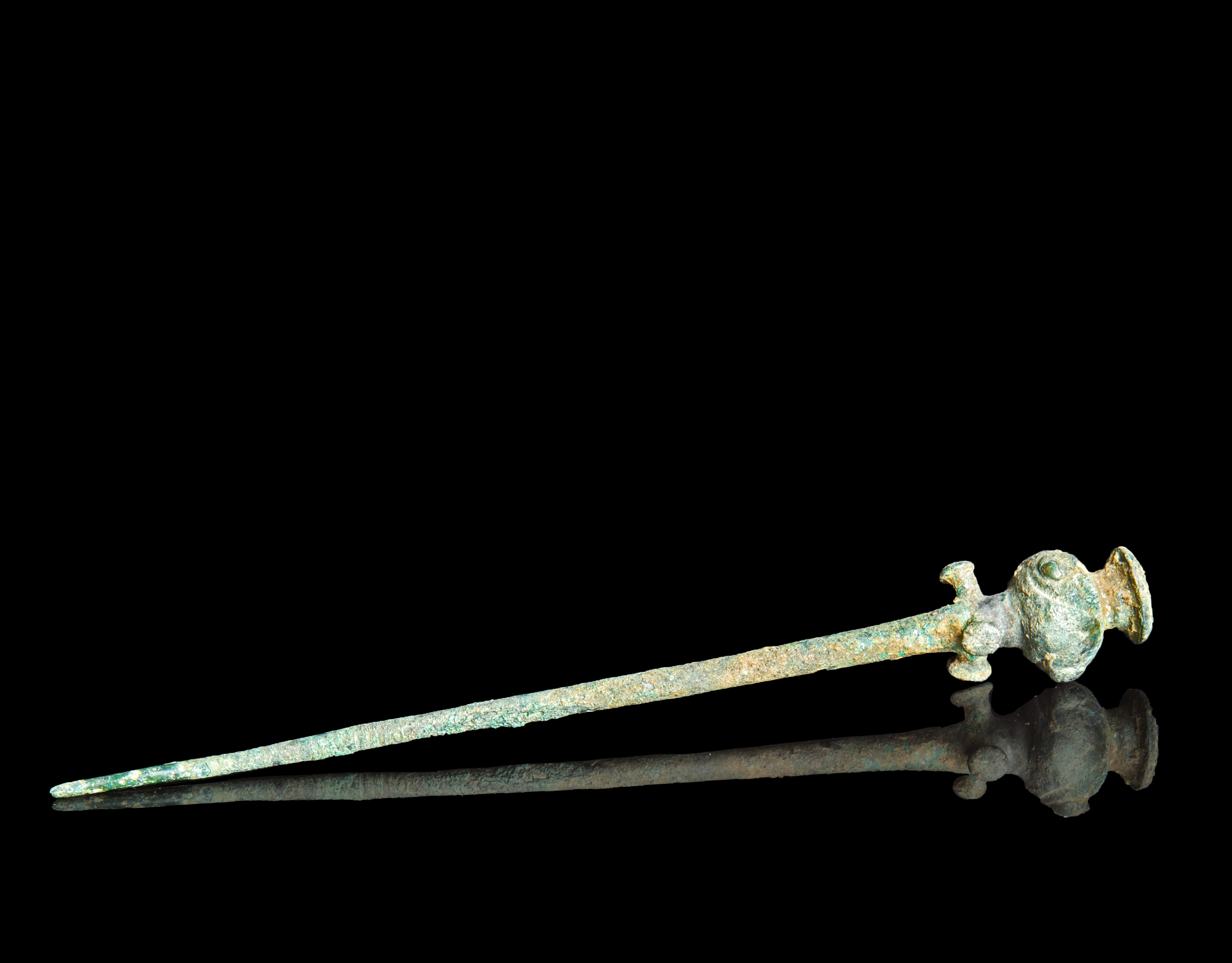 Large Luristan Iron-age bronze garment pin - Image 2